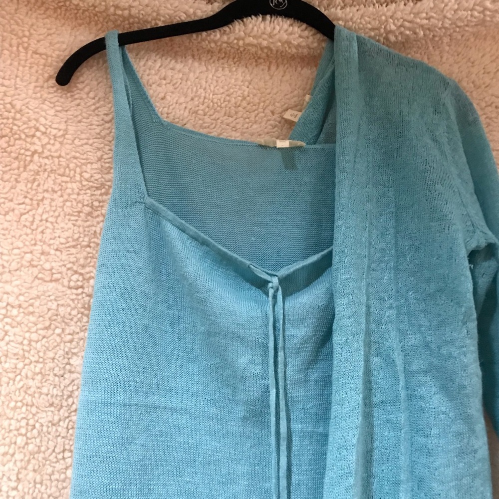 Eileen Fisher Sweater Set - Light Aqua Color - Picture 5 of 5
